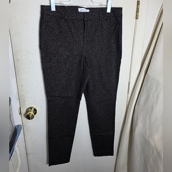 Old Navy Pants - Old Navy Black With Gold Polka-Dot Pixie Hi-Rise Slim Pants 14